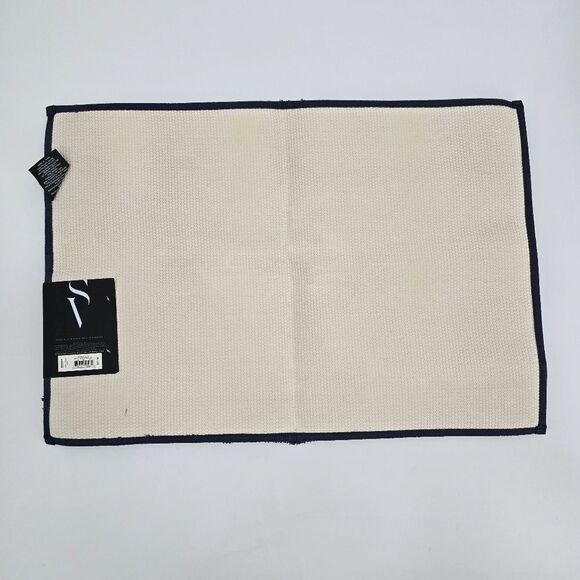 Simply Vera VeraWang Navy Blue Shaggy Bath Mat Rug Set The Premium Luxury 2pc - Picture 3 of 6